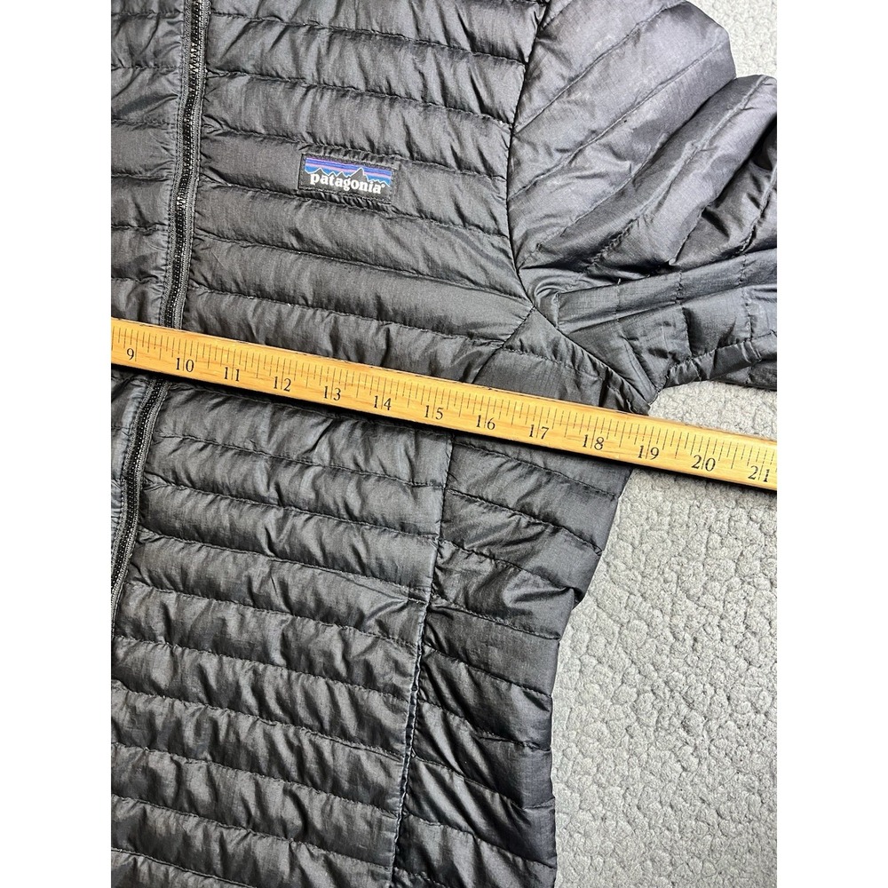 Patagonia Down Sweater Jacket Women's Medium Black Puffer Full Zip Cloudera Logo - Picture 13 of 14